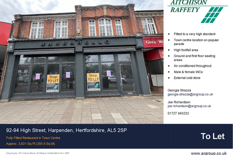 Retail property (high street) to rent, 92-94 High St Harpenden AL5 2SP