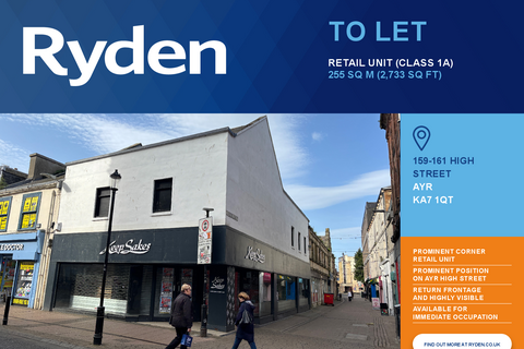 Retail property (high street) to rent, 159-161 High St Ayr KA7 1QT