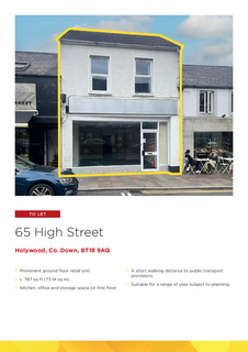 Retail property (high street) to rent, 65 High St Holywood BT18 9AQ