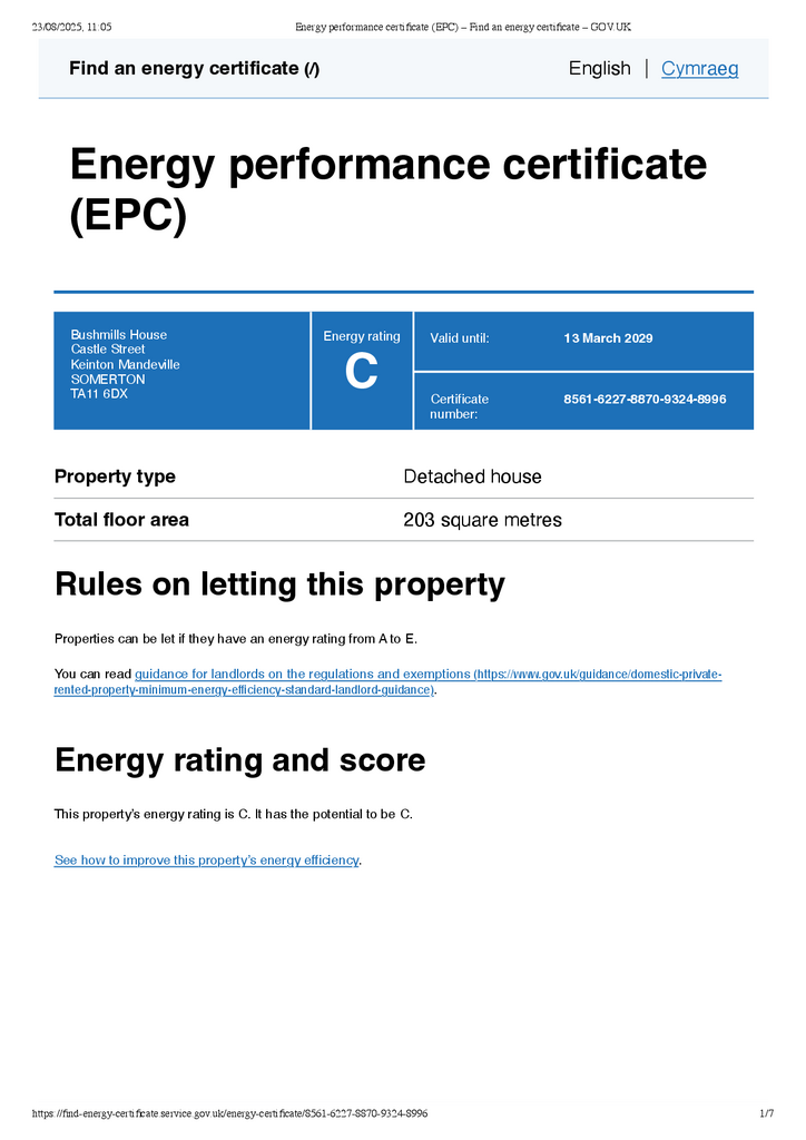 Energy performance certificate (EPC) – Find an ene