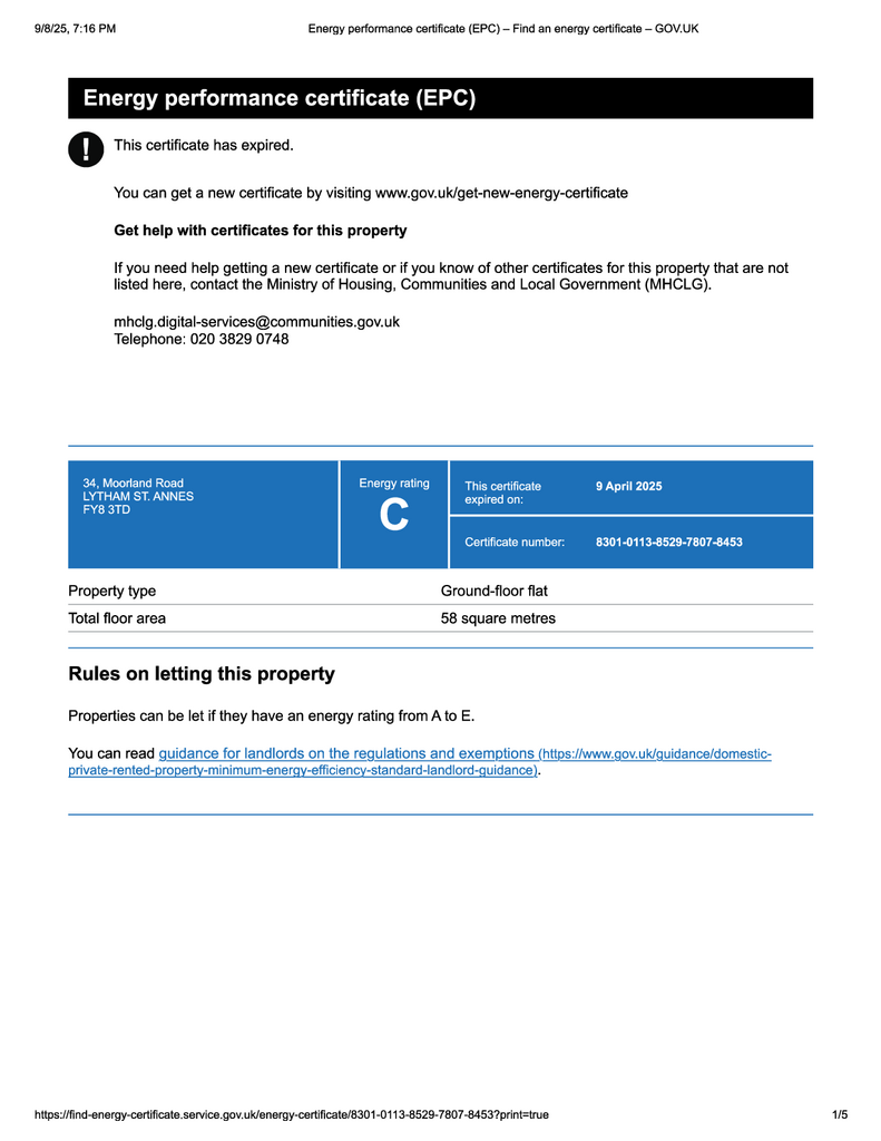 EPC (Contains public sector information licensed under the Open Government Licence v3.0.)