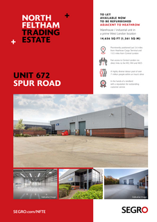 Warehouse to rent, 672 Spur Rd Feltham TW14 0SL