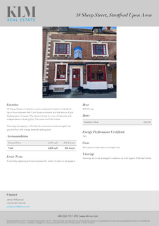 Office to rent, 18 Sheep St Stratford Upon Avon CV37 6EF
