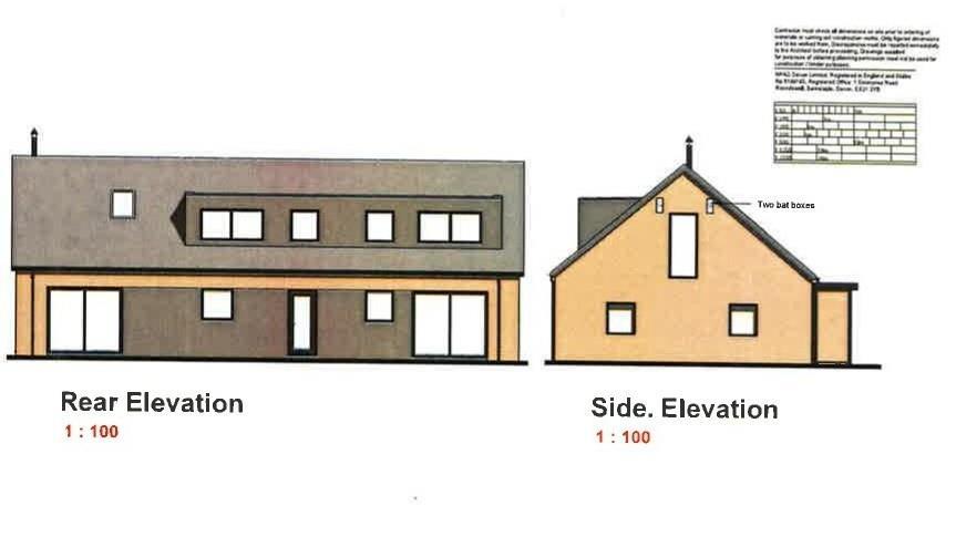 Rear and Side Elevations Drawing