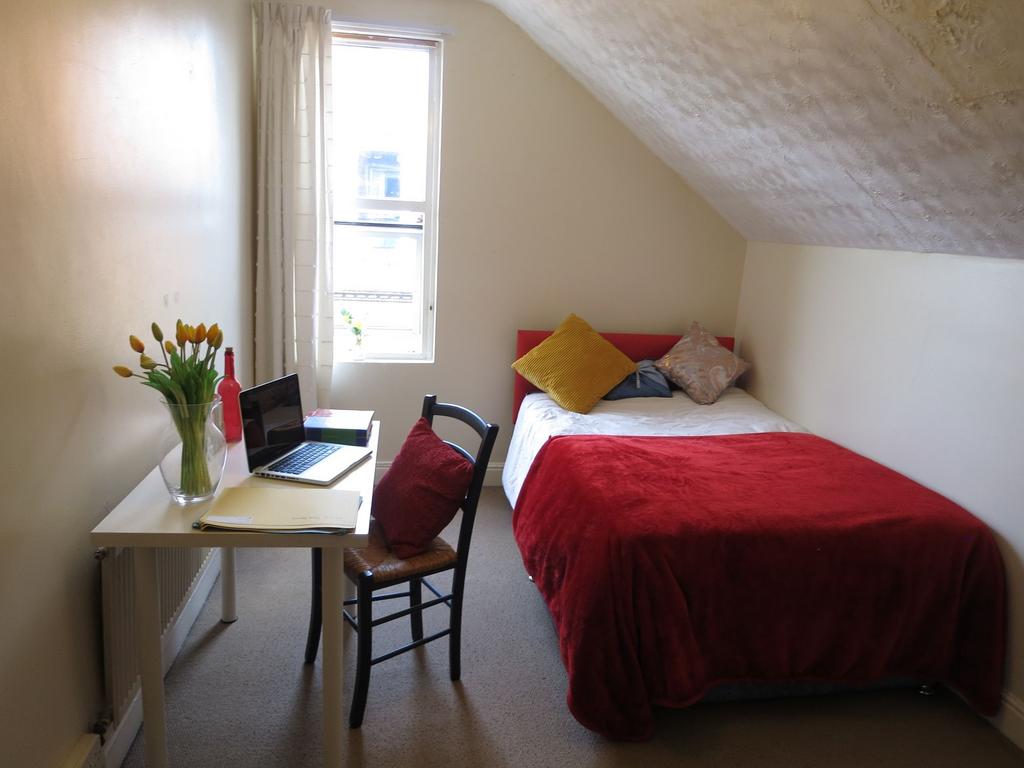 Bright and cozy single bedroom featuring a comf...
