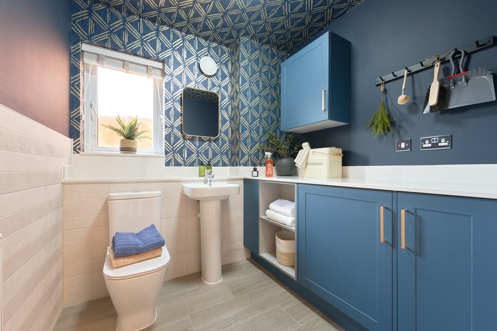 Combined downstairs toilet and laundry room