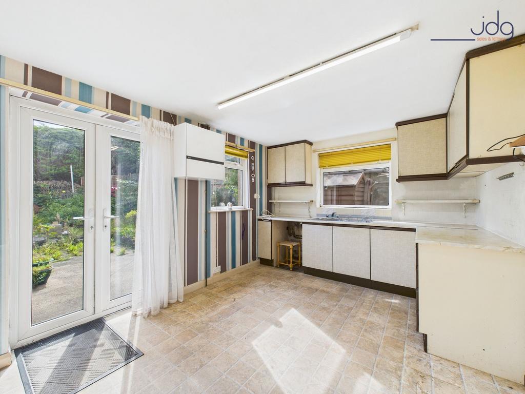 Kitchen with French Doors leading out to the...