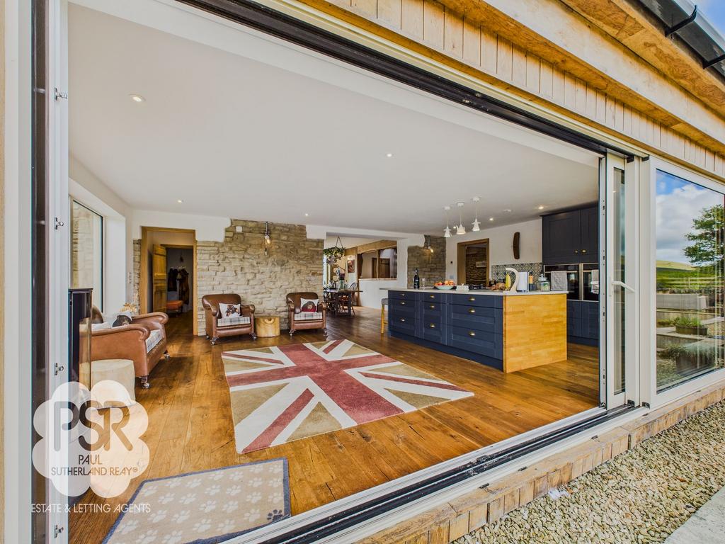 Open-Plan Kitchen Living Area from Outside