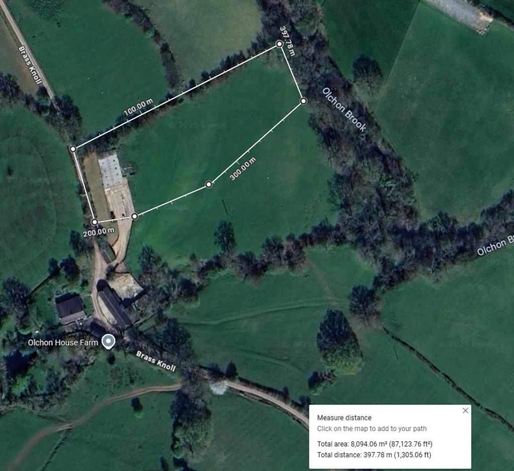 Satellite shot of Barn Conversion Plot with Measur