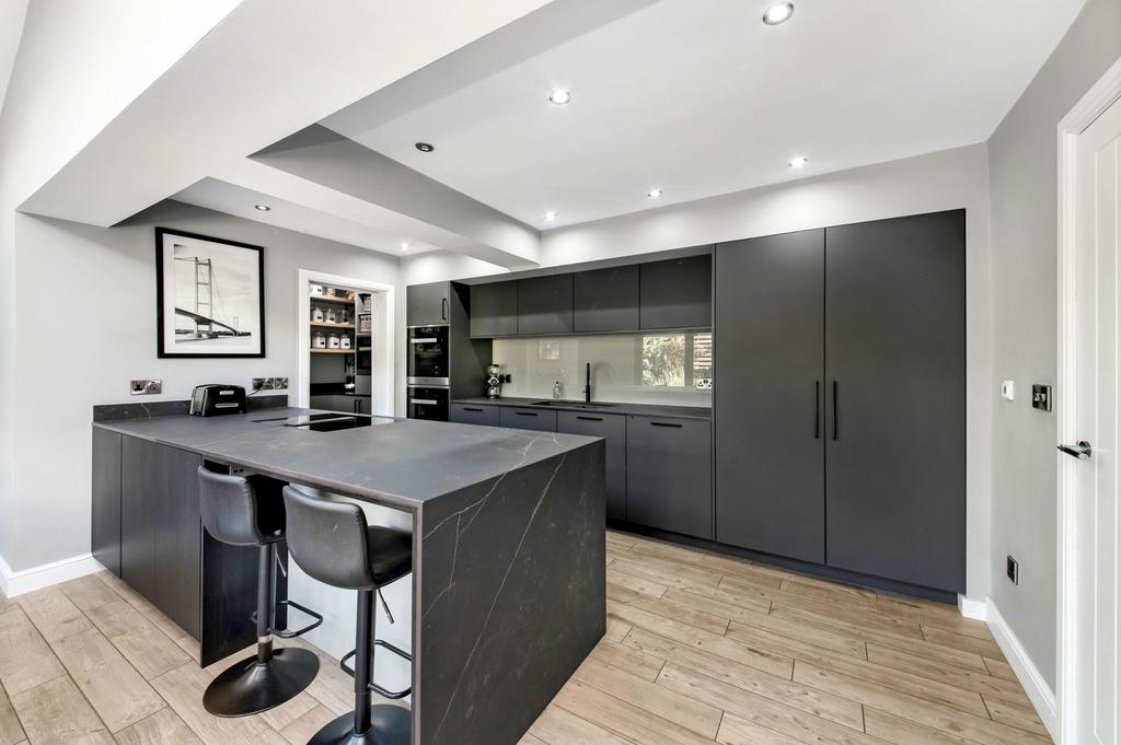 Open plan dining kitchen and family room