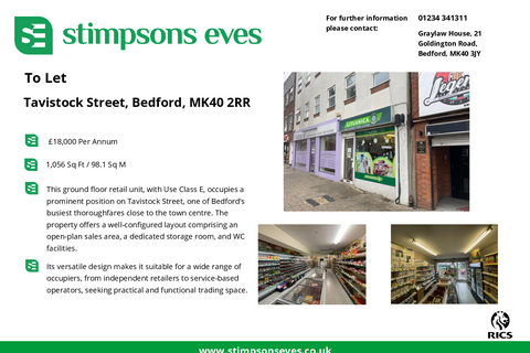 Retail property (high street) to rent, 73A-73B Tavistock St Bedford MK40 2RR