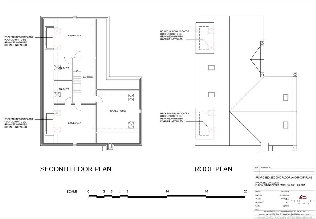 K1088-03 S73 A3 Proposed Second Floor and Roof Pla