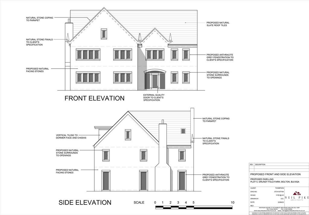K1088-04 S73 A3 Proposed Front and Side Elevation