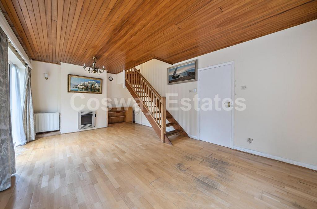 Open-plan living area, fireplace