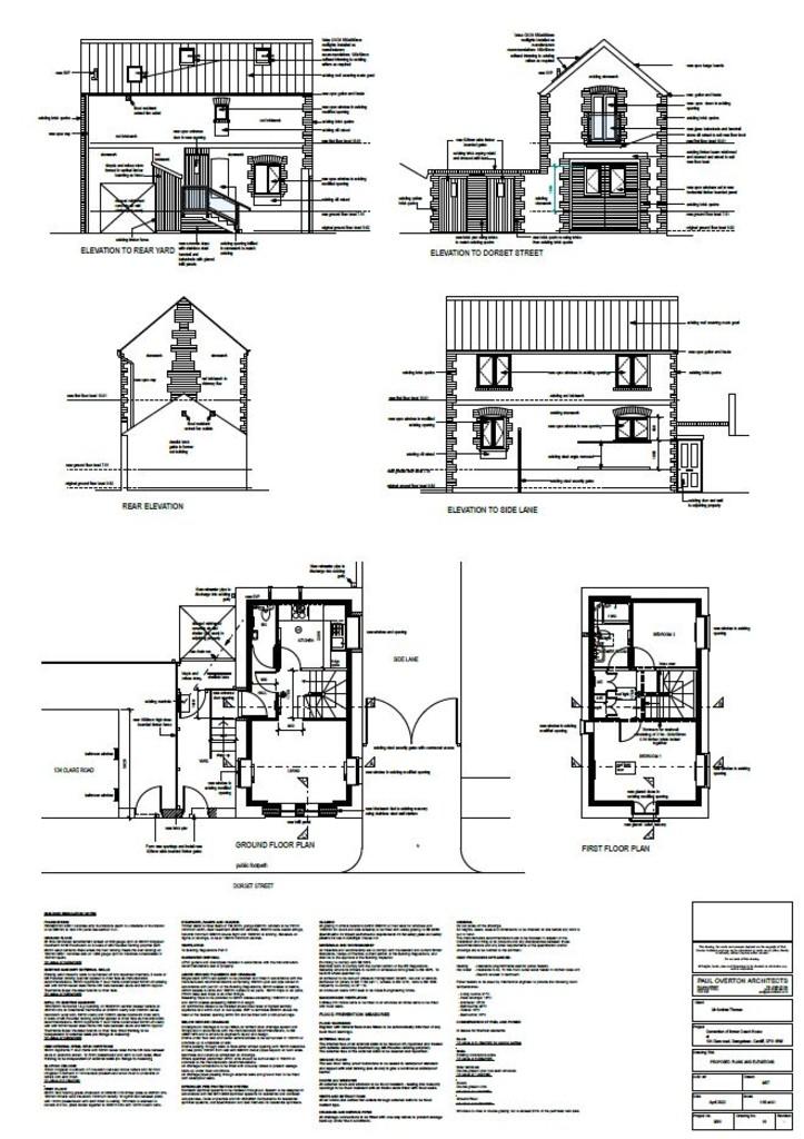 Coach house Proposed elevations floor plans