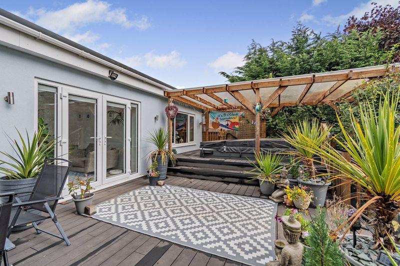 Decking and hot tub