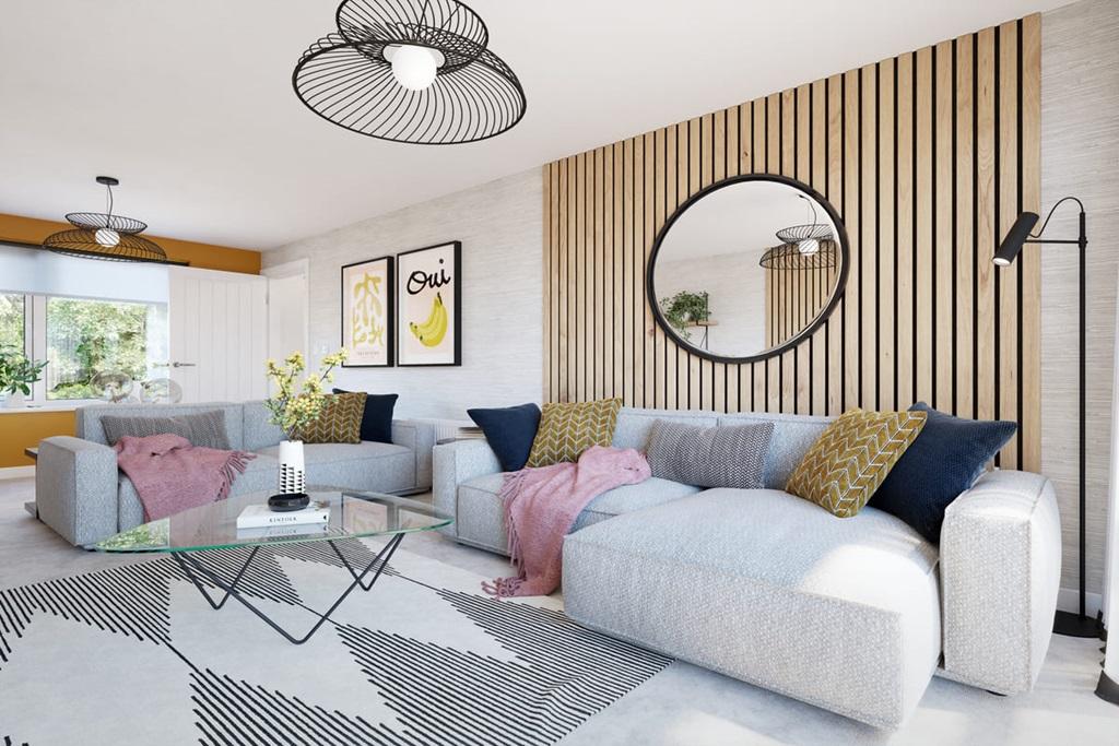 The dual aspect makes the living room lovely...