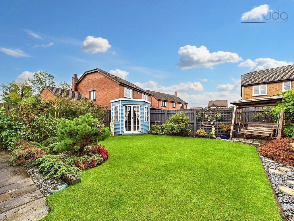 Northwest Garden with summer house and a...