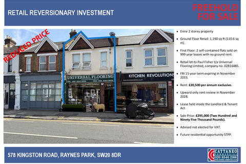 Retail property (high street) for sale, 578 Kingston Rd London SW20 8DR