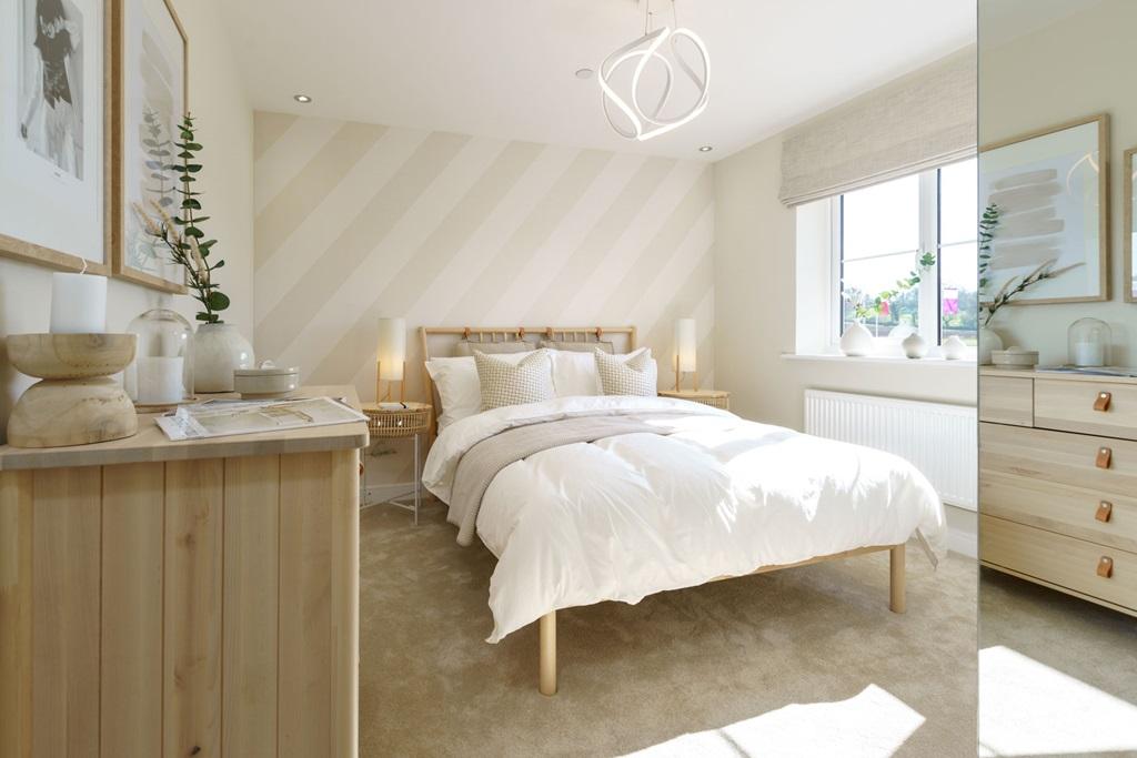 A double bedroom with built-in wardrobes
