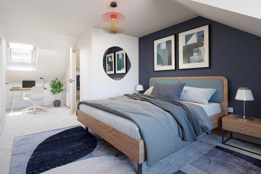 There is plenty of room for a King size bed