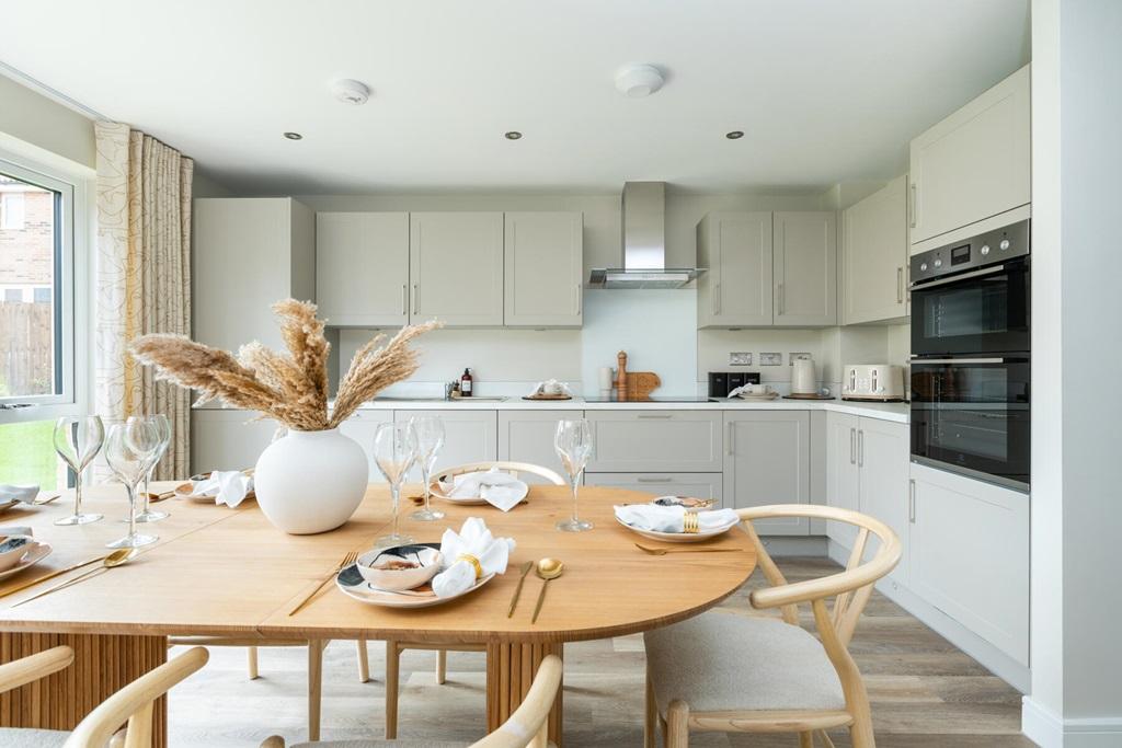 Step into the kitchen where light emanates from...