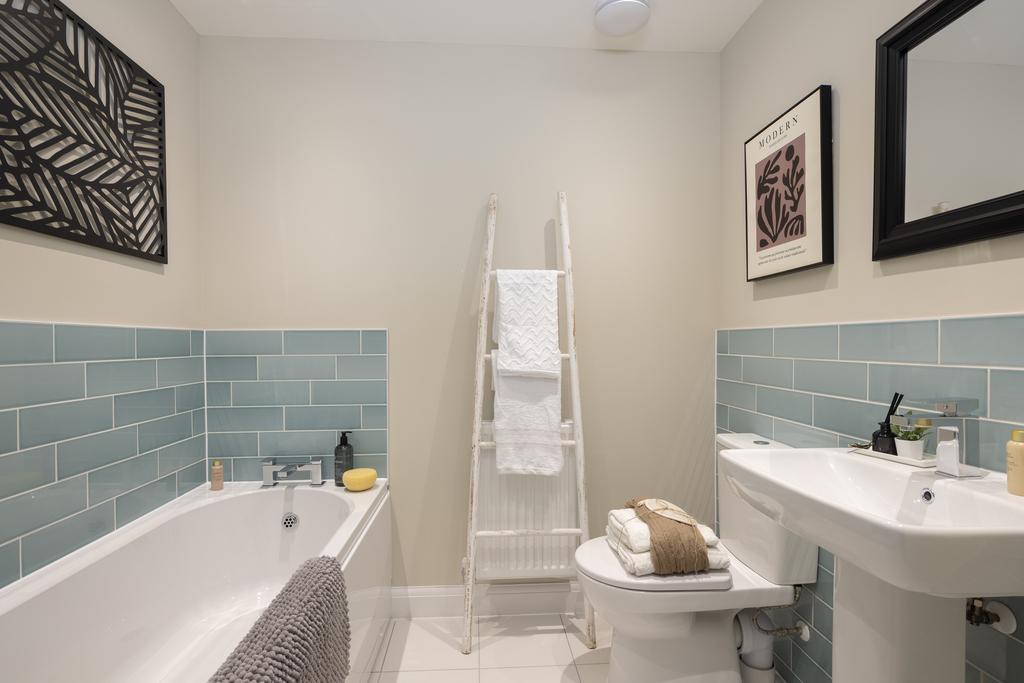 Internal shot of the main bathroom in the...