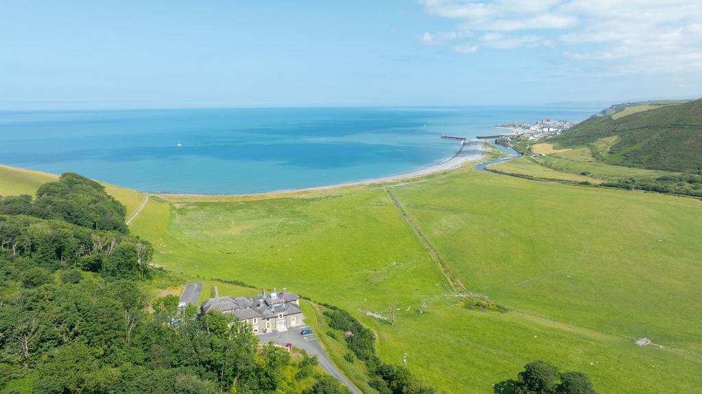 Drone shot of Tan Y Bwlch Mansion