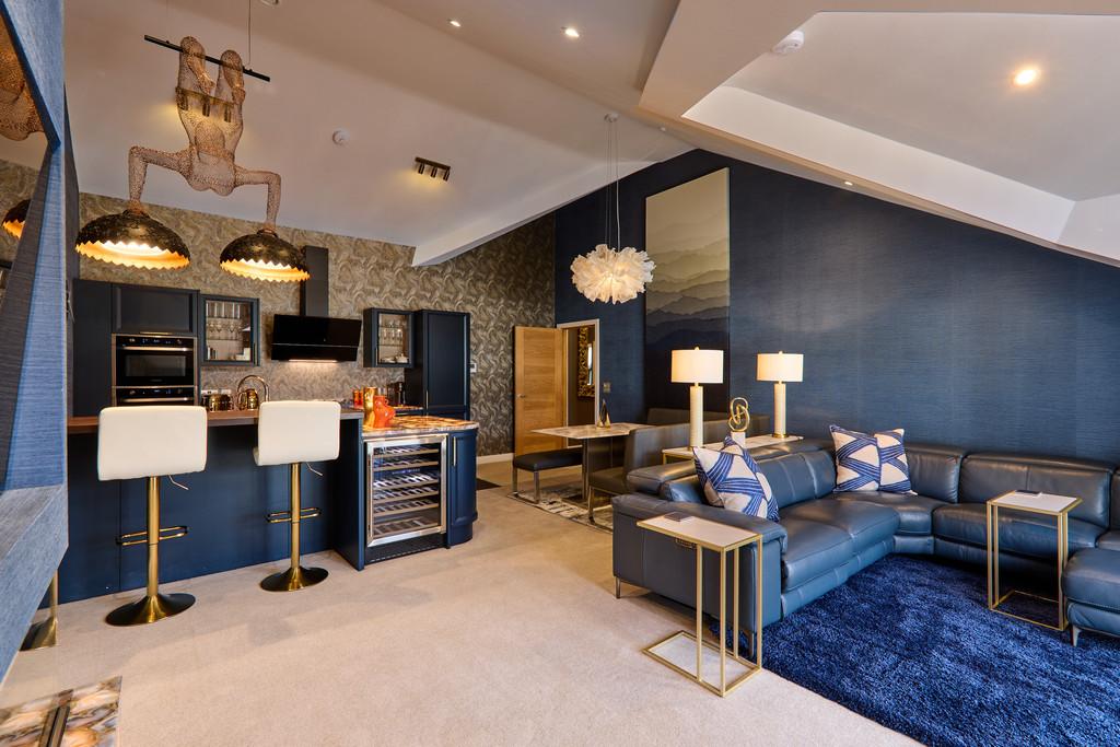Open plan kitchen / dining / living area