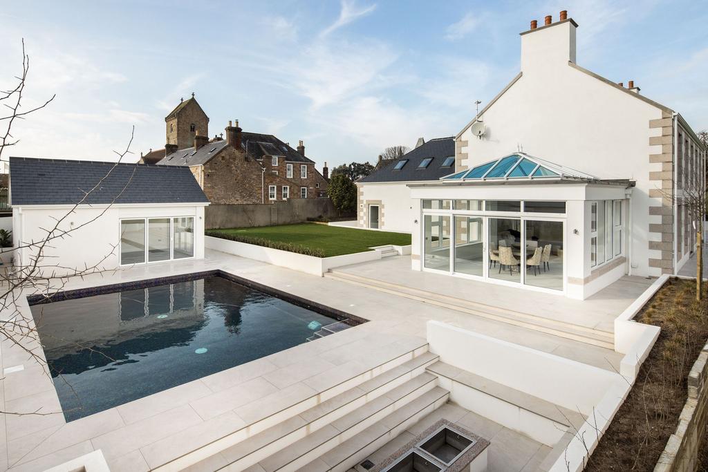 Pool room and fire pit with seating area