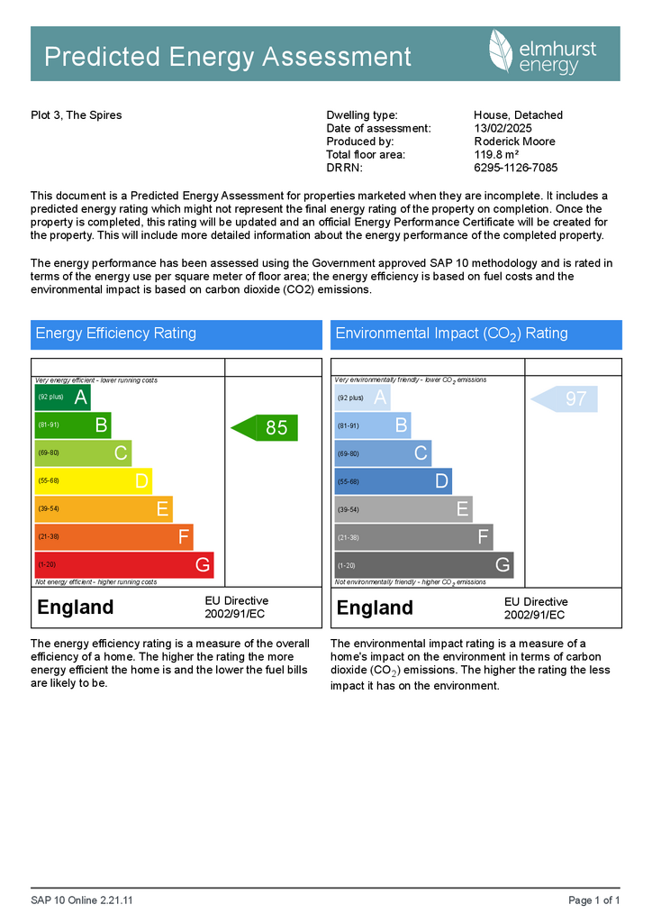 Predicted Energy Assessment