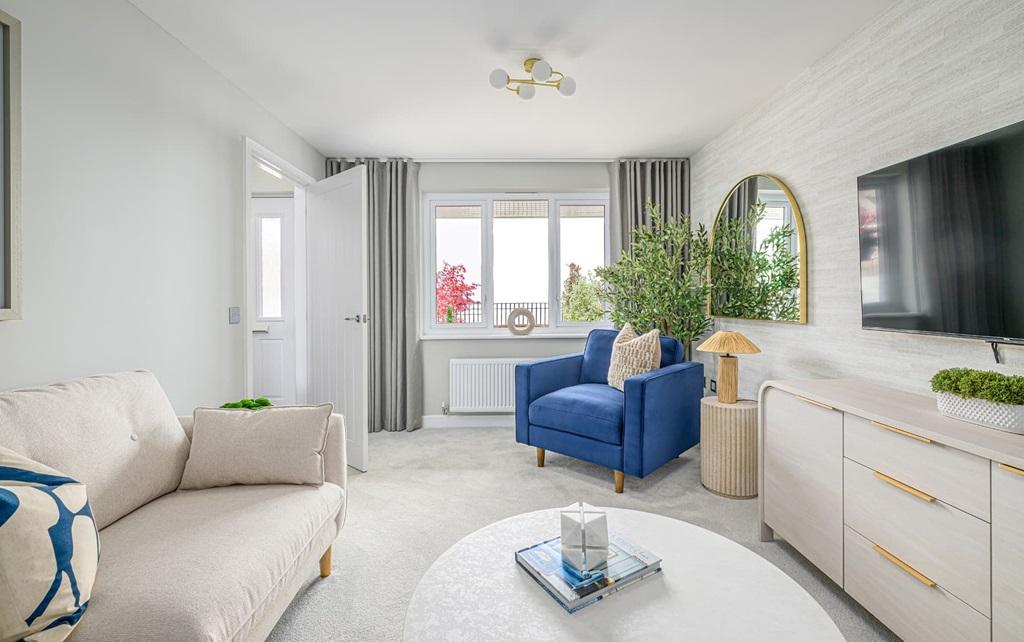 In the spacious living room
