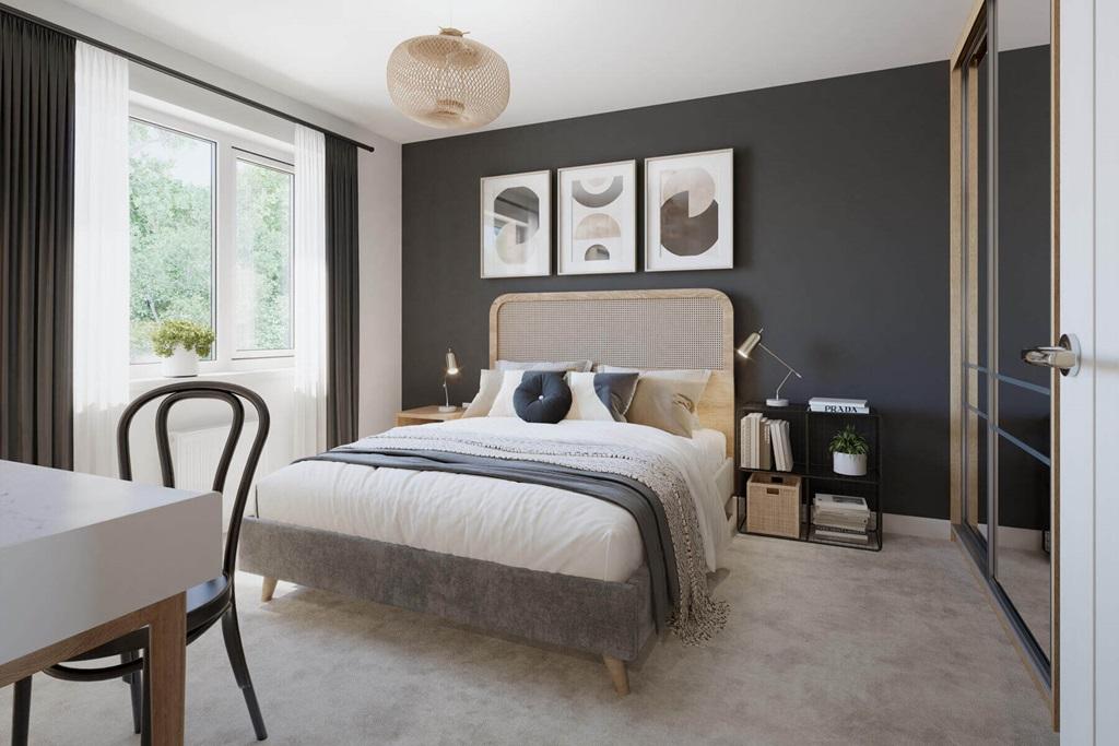 The main bedroom offers a place away from the...
