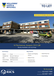 Retail property (high street) to rent, 14 The Av Gosport PO12 2JR