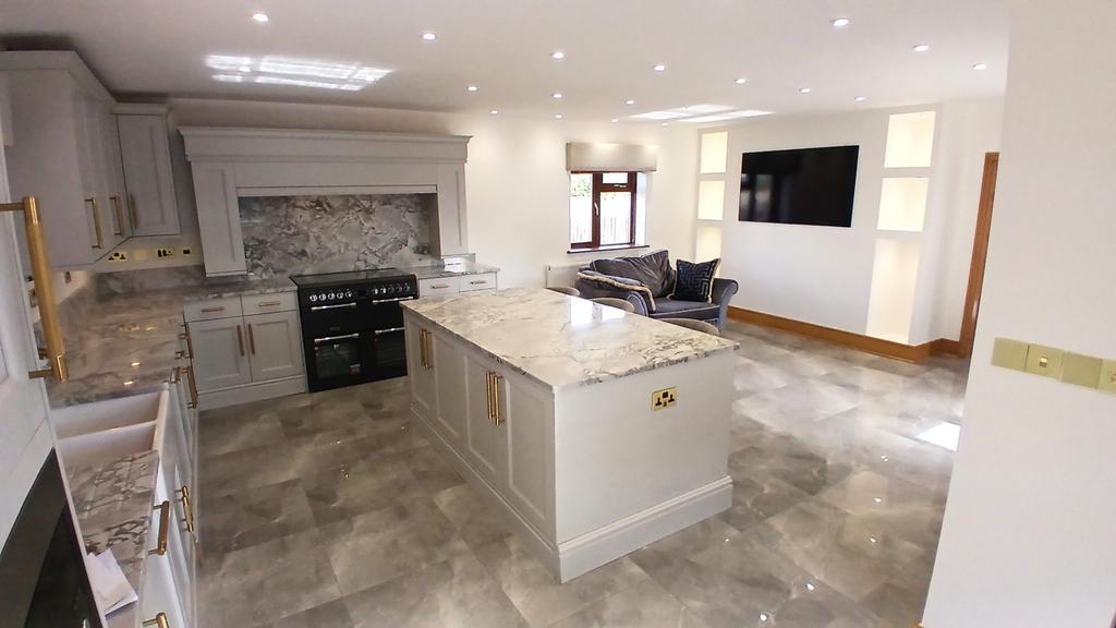 Kitchen with Living area Media Wall