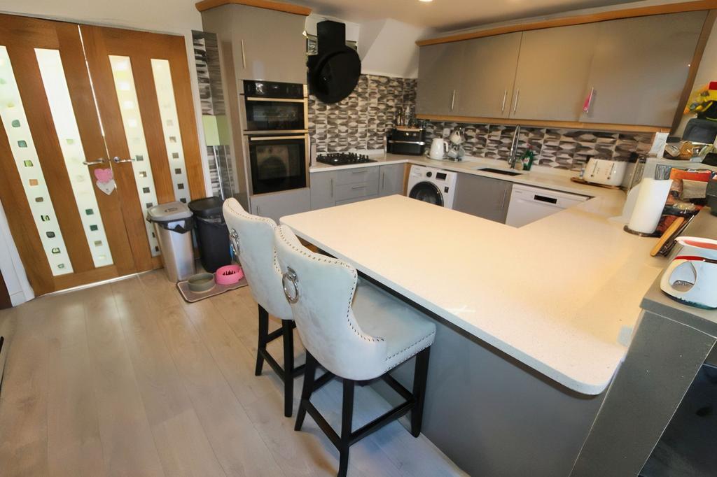 Kitchen with family living area
