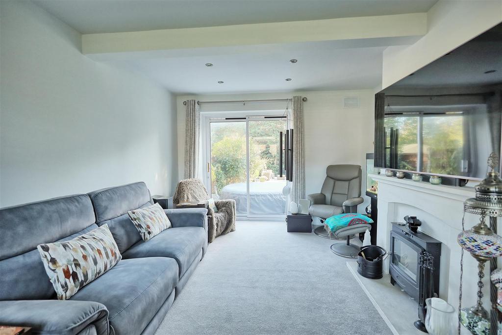 Living room with log burner