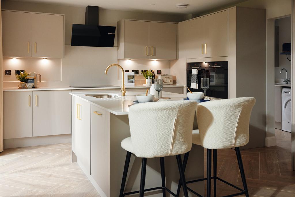 Breakfast bar in kitchen