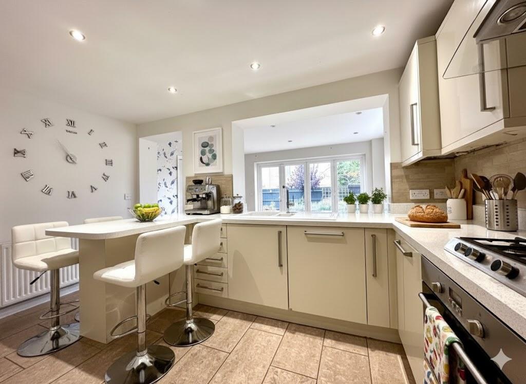 Kitchen with stools