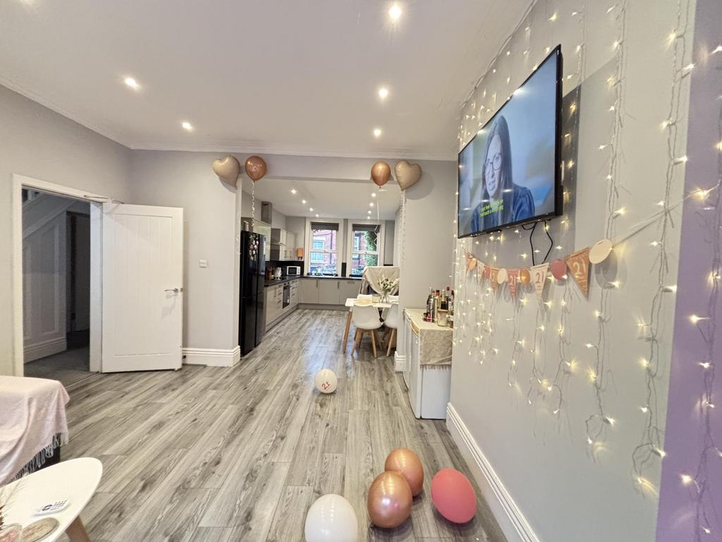 A charming entrance to a property decorated wit...