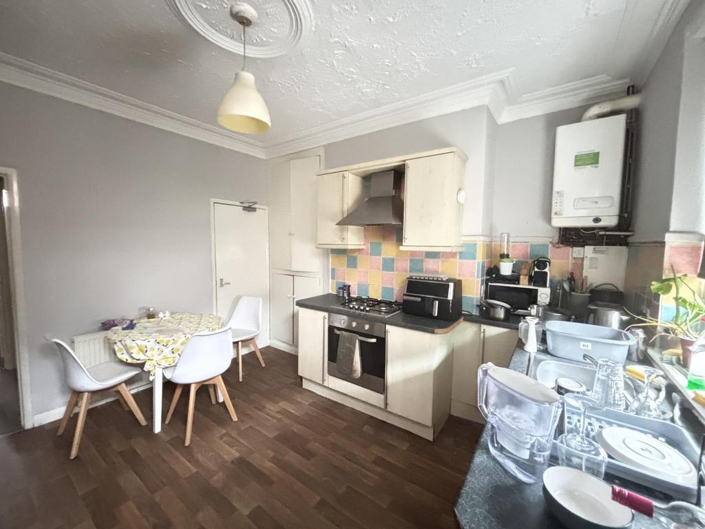A bright and well-maintained kitchen with moder...