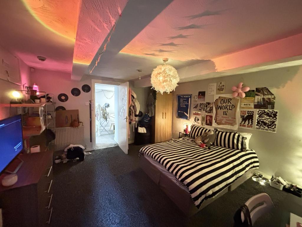 A stylish and cozy living room with modern deco...