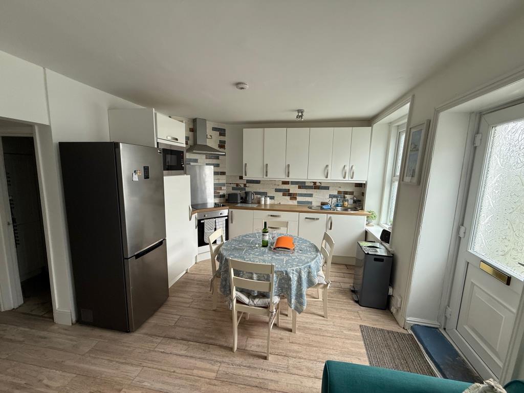 Open plan kitchen and living room looking towards
