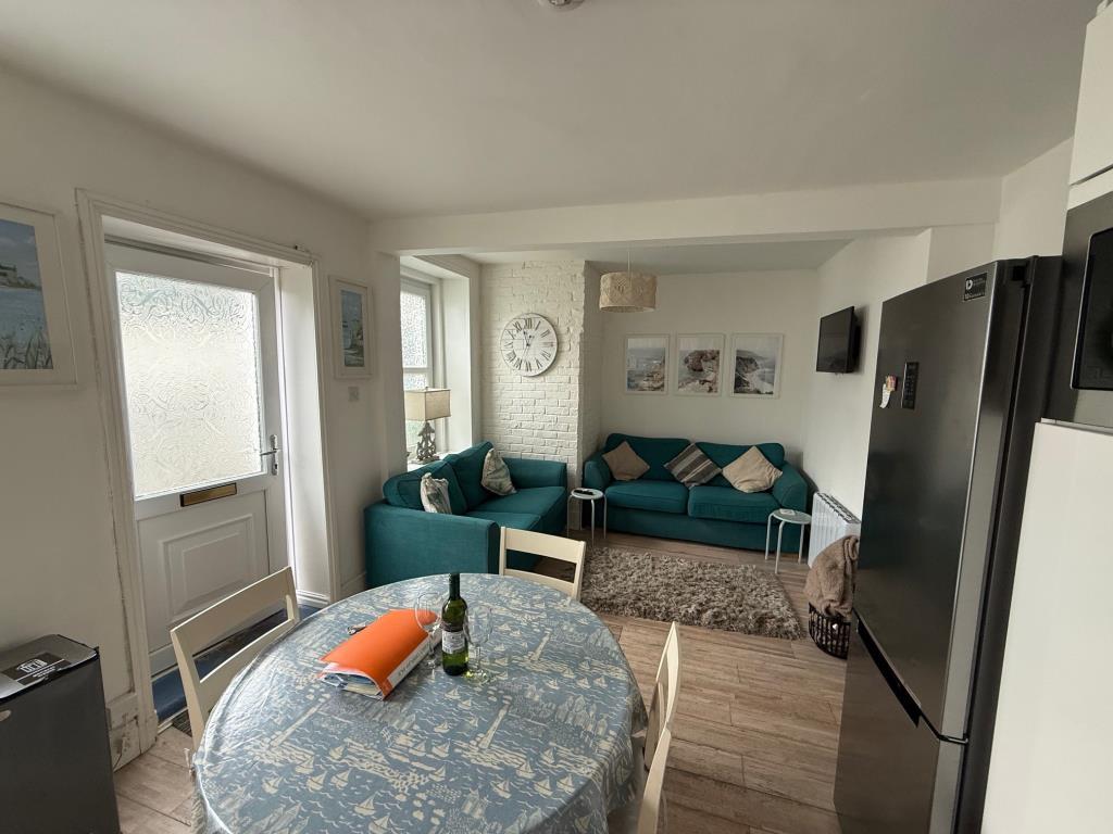 Open plan kitchen and living room looking towards
