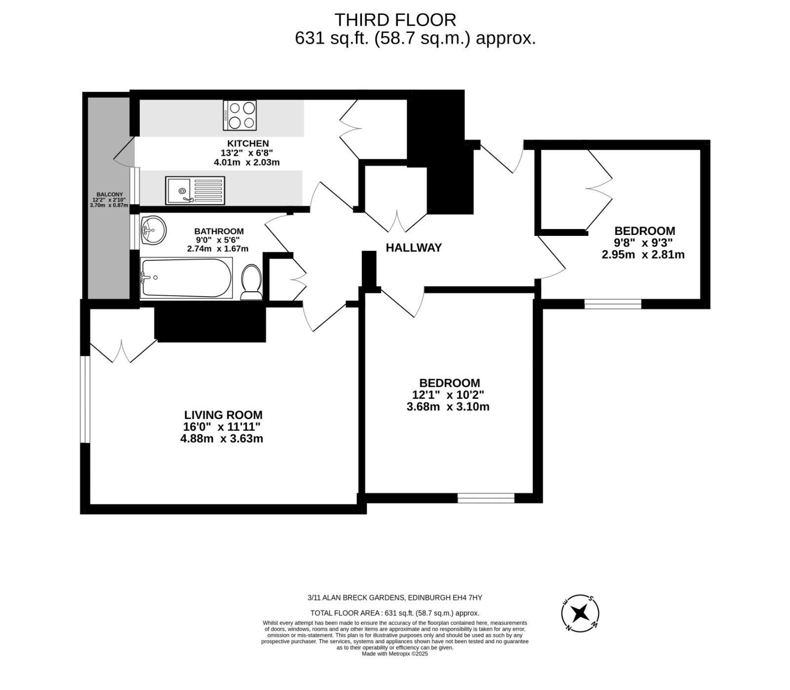 2 bedroom flat for sale - Floor Plan