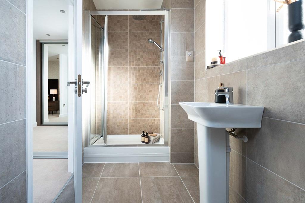 An en-suite shower room away from the family