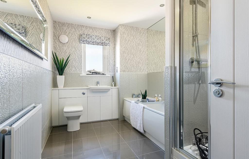 Spacious and tranquil bathroom