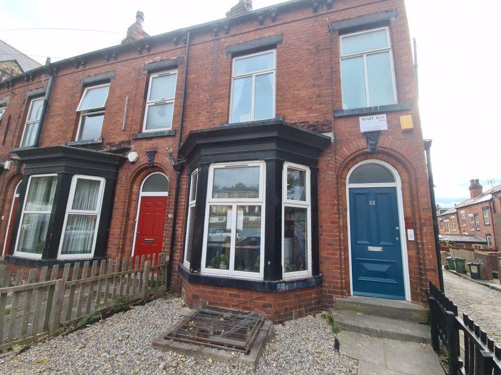 The exterior view of a charming terraced house ...