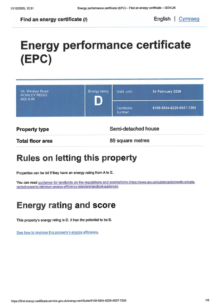 EPC Certificate