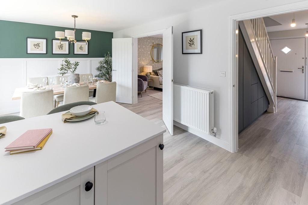 Bright and airy open plan kitchen-dining area